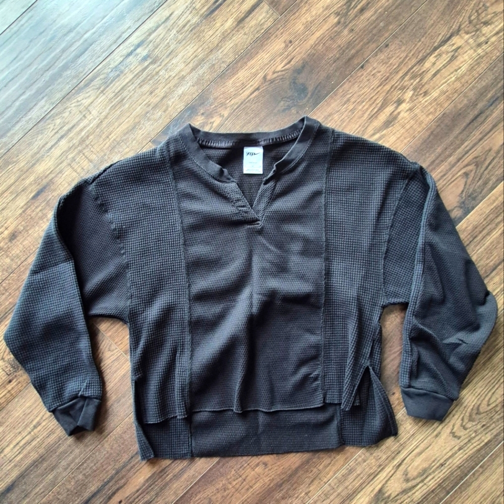 Nike Yoga Dri-Fit Long Sleeve Shirt waffle thermal Oversize Sweatshirt Sweater S